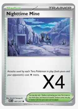 (x4) Nighttime Mine 197/217 Uncommon ME: Ascended Heroes Pokemon TCG PLAYSET 4x - Image 1