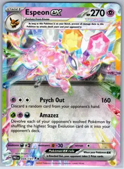Espeon ex 034/131 Holo Double Rare Prismatic Evolutions Pokemon Near Mint - Image 1