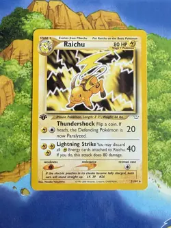 Pokemon 1st Edition Raichu Neo Revelation 21/64 Non Holo Rare Moderately Played - Image 1