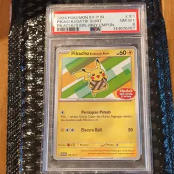 Nintendo Pikachu 101 SV-P Promo Batik Shirt Indonesian Journey PSA 8 2024 - Image 1