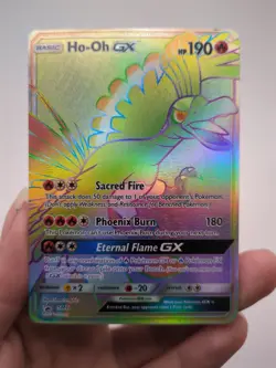 Pokemon Ho-Oh GX SM80 Rainbow Rare Full Art Black Star Promo NM Condition - Image 1