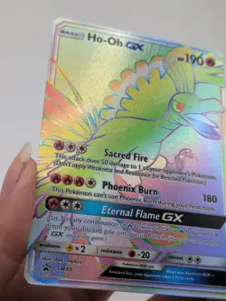Pokemon Ho-Oh GX SM80 Rainbow Rare Full Art Black Star Promo NM Condition - Image 3