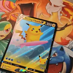 Pokemon Card Surfing Pikachu v 008/025 Celebrations 25th Anniversary Full Art - Image 2