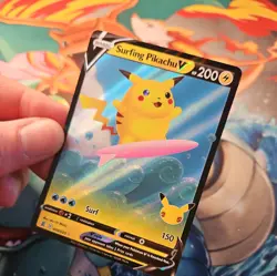 Pokemon Card Surfing Pikachu v 008/025 Celebrations 25th Anniversary Full Art - Image 5