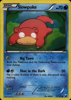 Pokemon TCG Card Slowpoke Common Water Normal Dark Explorers DEX 23/108 MAHOU - Image 1