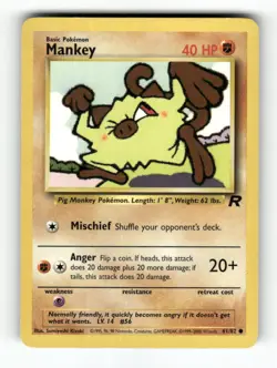Mankey - 61/82 - Team Rocket - Pokemon - Common - NM - Image 1