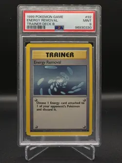 PSA 9 Energy Removal 92/102 Trainer Deck B Pokemon 1999 - Image 1