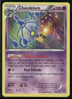 Pokemon - Chandelure 50/114 Holo Steam Siege LP - Image 1