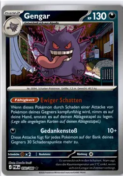 Pokemon Gengar 050/088 - Optimale Ordnung - Reverse Holo Near Mint Deutsch - Image 1