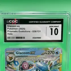 2025 Glaceon Ex Pokemon 2025 Prismatic Evolutions 026/131 CGC GEM MINT 10 - Image 4