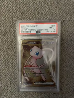 2023 POKEMON MEW EN-151 HYPER RARE #205 MEW EX PSA 8 - Image 1