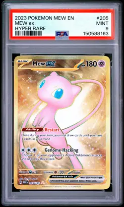 2023 POKEMON MEW EN-151 HYPER RARE #205 MEW EX PSA 9 - Image 1