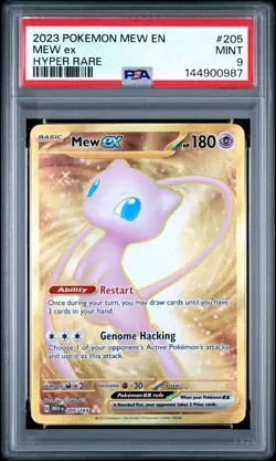 2023 POKEMON MEW EN-151 HYPER RARE #205 MEW EX PSA 9 MINT - Image 1