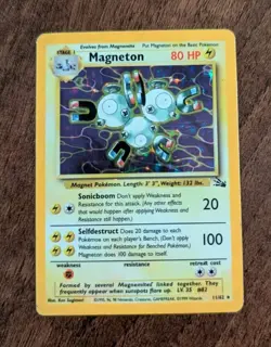 Magneton 11/62 Holo Rare Fossil Set Pokemon Card WOTC Vintage 1999 Excellent - Image 1