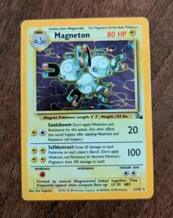 Magneton 11/62 Holo Rare Fossil Set Pokemon Card WOTC Vintage 1999 Excellent - Image 3