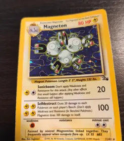 Magneton 11/62 Fossil Holo Rare Vintage Pokemon Card 1999 WOTC LP - Image 3
