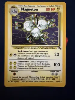 Magneton Holo Rare Pokemon Card - WOTC Fossil 11/62 MP - Image 1