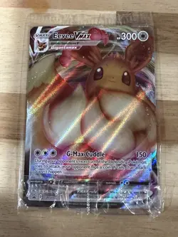 Pokemon TCG Card SWSH087 Eevee VMax Black Star Promo Holo Full Art NM Sealed - Image 1