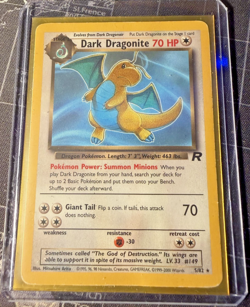 Dark Dragonite No Holo Error 5/82 Team Rocket pokemon card LP/MP - Image 1