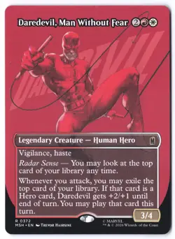 PRESALE Daredevil, Man Without Fear (Borderless) MSH 372 MTG R NM - Image 1