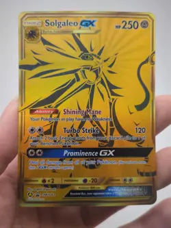 Pokemon TCG Solgaleo GX Full Art Gold Holo Promo Card Sun & Moon SM104a - Image 1