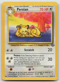 Persian 42/64 Jungle Pokemon Unlimited MP Uncommon - Image 1