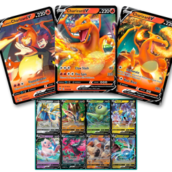Pokemon TCG - 7 Random Pokemon V & 1 Ultra Rare Charizard Guaranteed - All NM - Image 1