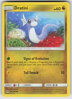 DRATINI 94/149 COMMON SM BASE SET POKEMON MODERATELY PLAYED - Image 1