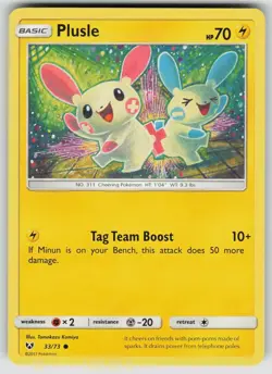 PLUSLE 33/73 COMMON SHINING LEGENDS POKEMON NEAR MINT - Image 1