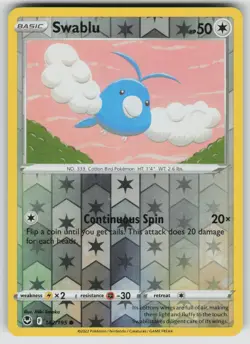POKEMON SWABLU 142 C SILVER TEMPEST NM REVERSE HOLO - Image 1