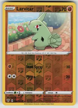 POKEMON LARVITAR 086 C DARKNESS ABLAZE NM REVERSE HOLO - Image 1