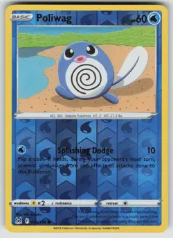 POLIWAG 030/196 COMMON LOST ORIGIN POKEMON REVERSE HOLO NEAR MINT - Image 1