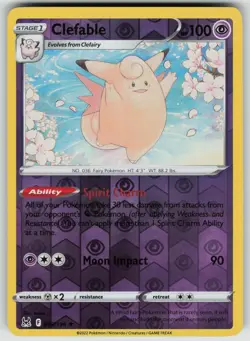 CLEFABLE 063/196 RARE LOST ORIGIN POKEMON REVERSE HOLO NEAR MINT - Image 1