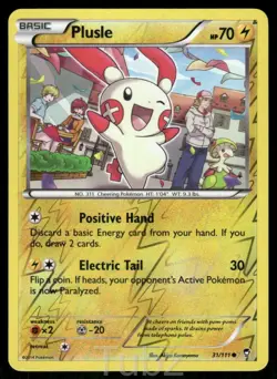 Plusle 31/111 Common Furious Fists Pokemon Reverse Holo Lightly Played - Image 1