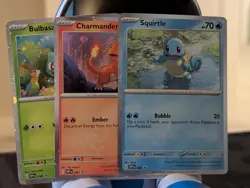 Pokemon 151 Cosmo Holo Promo Bulbasaur Charmander Squirtle SVP 046 047 048 - Image 1