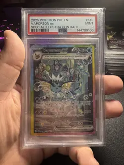 Vaporeon ex 149/131 Sv: Prismatic Evolutions SIR Holo PSA 9 English 2025 - Image 1