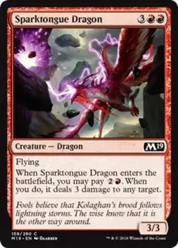 x4 Sparktongue Dragon - Core Set 2019 (M19) - NM - MTG - Image 1