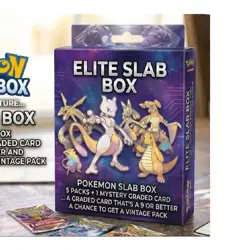 Pokemon TCG Mystery Box Elite Slab Box Sealed 5 Packs + Graded Card - Image 1