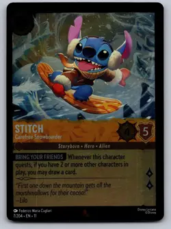 Stitch - Carefree Snowboarder 42 Disney Lorcana Promo Cards Lorcana Holo MP - Image 1