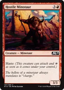 x4 Hostile Minotaur - Core Set 2019 (M19) - NM - MTG - Image 1
