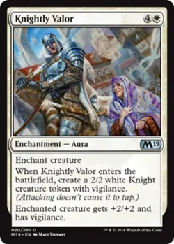 x4 Knightly Valor - Core Set 2019 (M19) - NM - MTG - Image 1