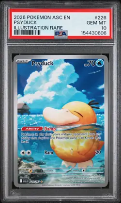 2026 POKEMON ASC EN-ASCENDED HEROES ILLUSTRATION RARE #226 PSYDUCK PSA 10 - Image 1
