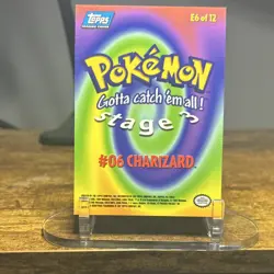 1999 Pokemon Topps Charizard E6 of 12 Movie Edition Stage 3 Regular Blue Label - Image 2