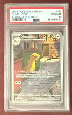2025 Pokemon Mega Evolutions Gumshoos IR PSA 10 Gem EN English - Image 1