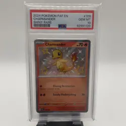 2024 POKEMON PAF EN-PALDEAN FATES SHINY RARE #109 CHARMANDER PSA 10 - Image 1