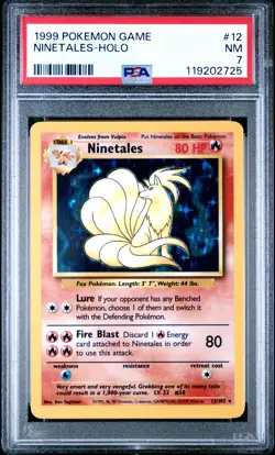 1999 Pokemon Base Set Ninetales Holo #12 Unlimited PSA 7 WOTC Vintage - Image 1