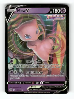 Mew V - 113/264 - Fusion Strike - Pokemon - V Rare - Holo NM - Image 1