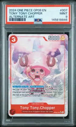Tony Tony Chopper Alt Art OP08-007 2024 One Piece PSA 9 - Image 1