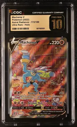 ✨2022 Pokemon Astral Radiance Machamp V Alt Art CGC PRISTINE 10 ⭐POP 84⭐ - Image 1