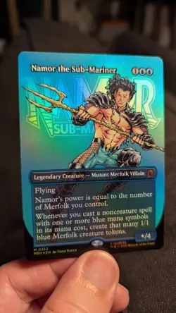 1x Namor The Sub Mariner #362 FOIL NM Marvel Borderless Card MTG Magic - Image 1